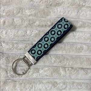 S.S. Pine Blue and Green Circle Patterned Keychain
